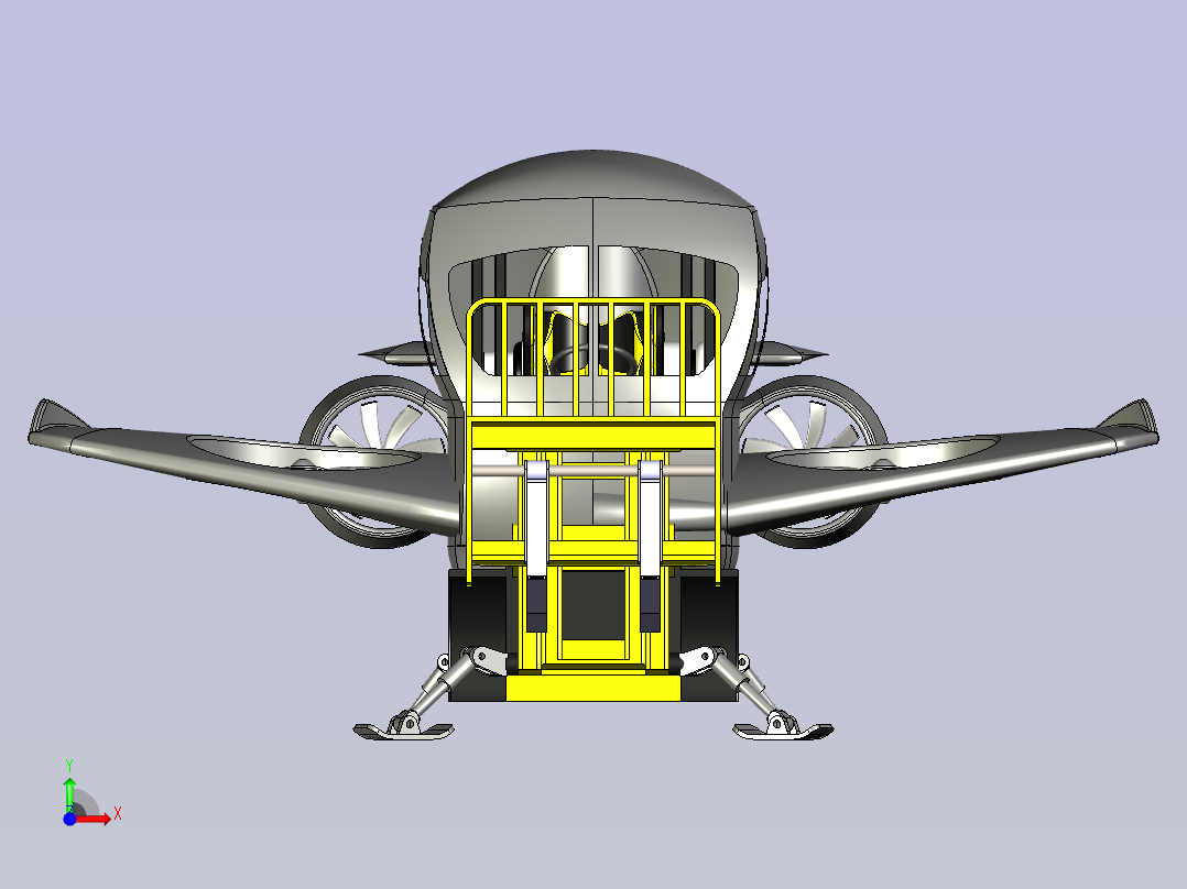 航空叉车  STEP前视图