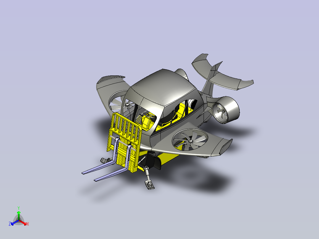 航空叉车  STEP正等轴测图