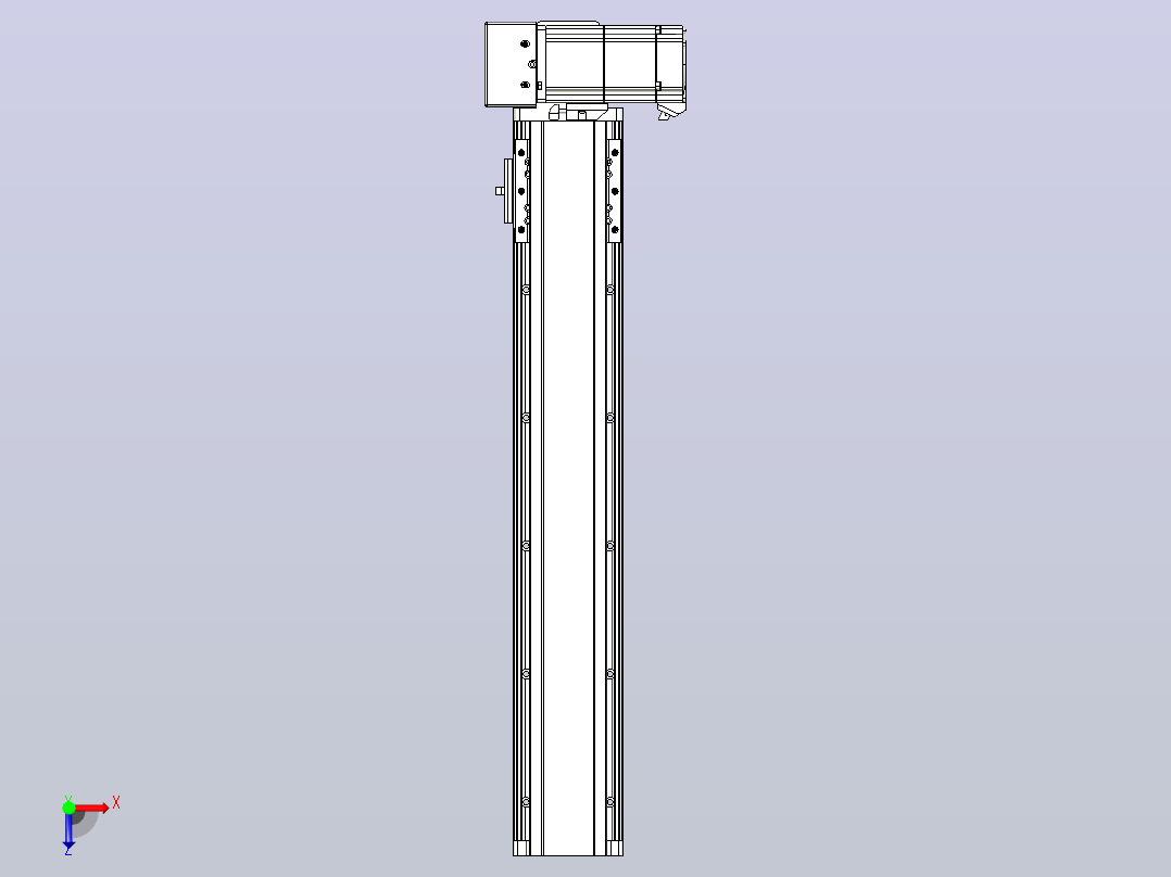 皮带直线轴半封闭可选导轨TPA-HNB-85D-90-L400-RU-C-P20-N3俯视图