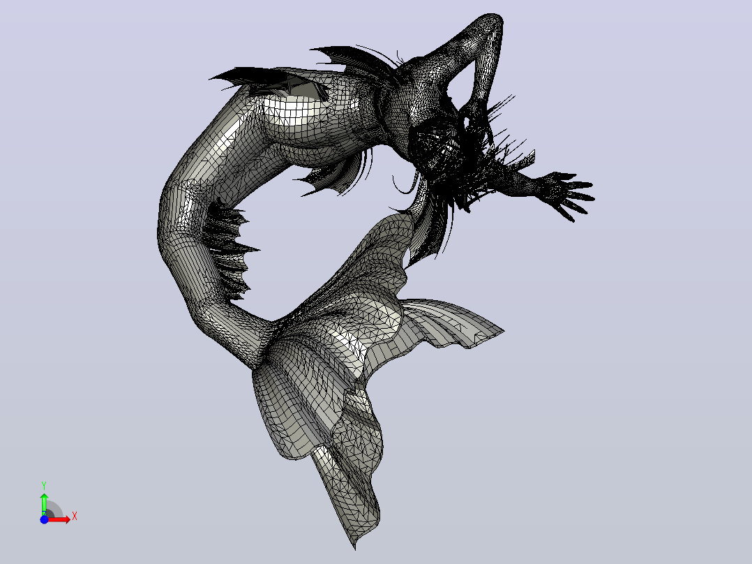 海洋生物鱼类Mermaid前视图
