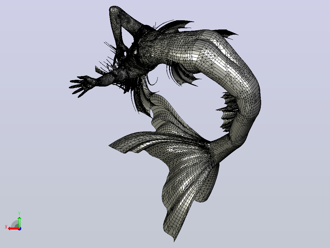 海洋生物鱼类Mermaid后视图