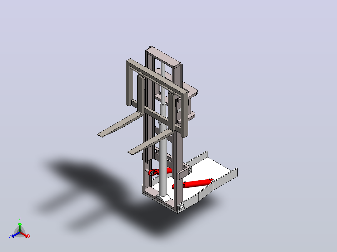 叉车门架设计sw+CAD+说明书+说明书正等轴测图