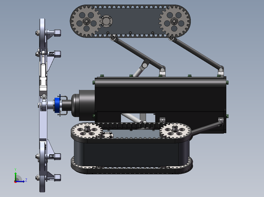 管道机器人设计sw+cad+计算说明书左视图