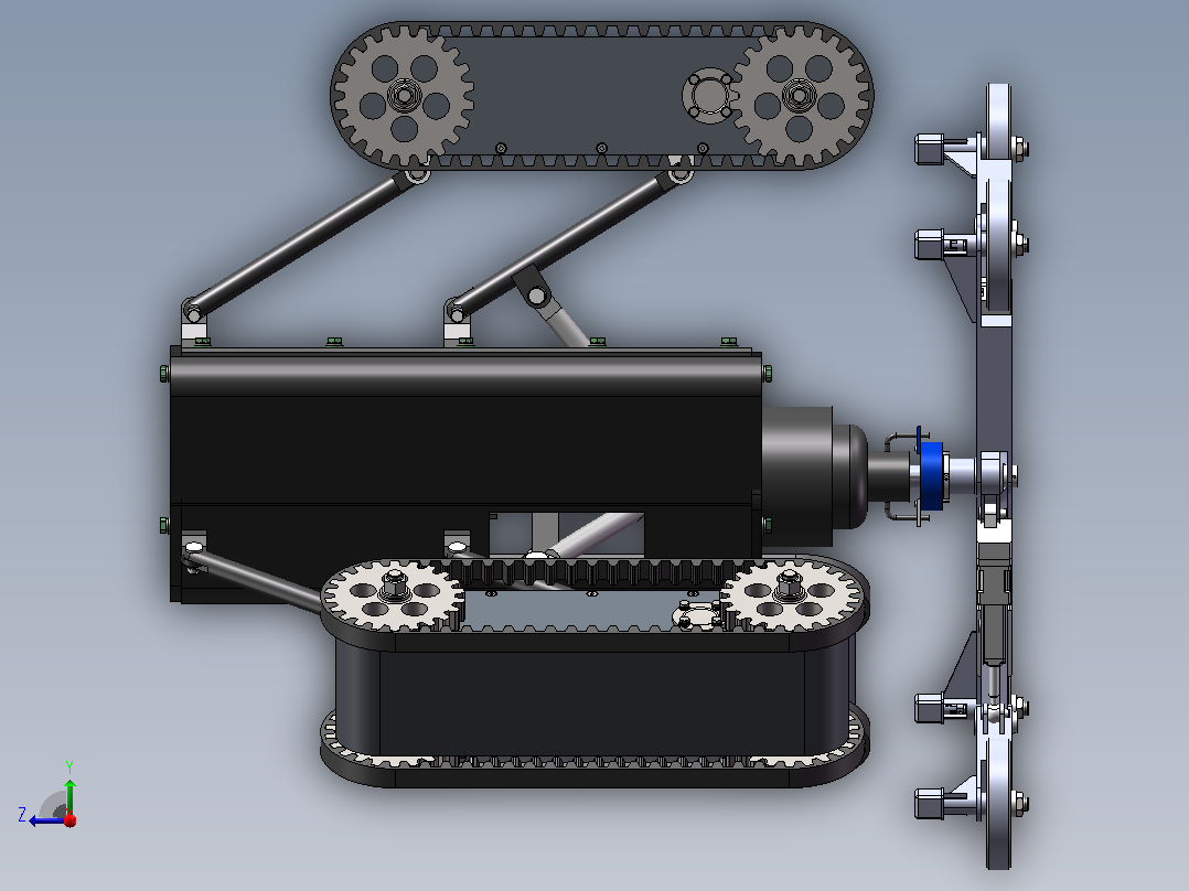 管道机器人设计sw+cad+计算说明书右视图