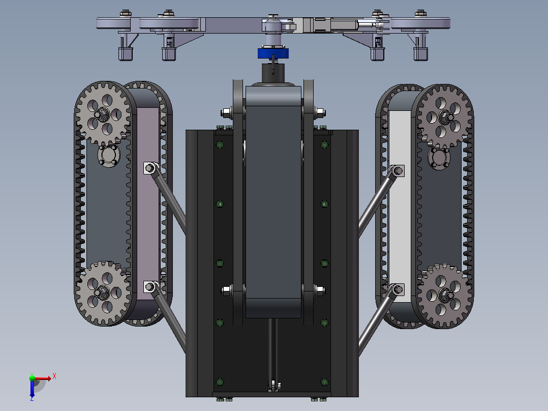 管道机器人设计sw+cad+计算说明书俯视图