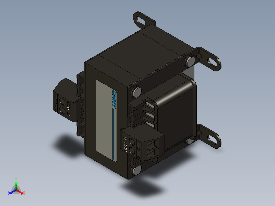 NDK2-100 380V-220V控制变压器三维模型202407主视图