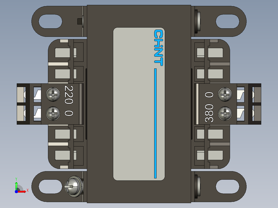 NDK2-100 380V-220V控制变压器三维模型202407前视图