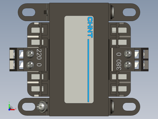 NDK2-100 380V-220V控制变压器三维模型202407前视缩略图