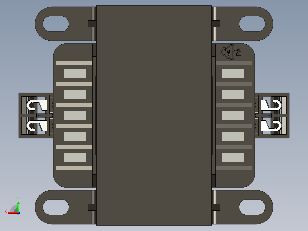 NDK2-100 380V-220V控制变压器三维模型202407后视图