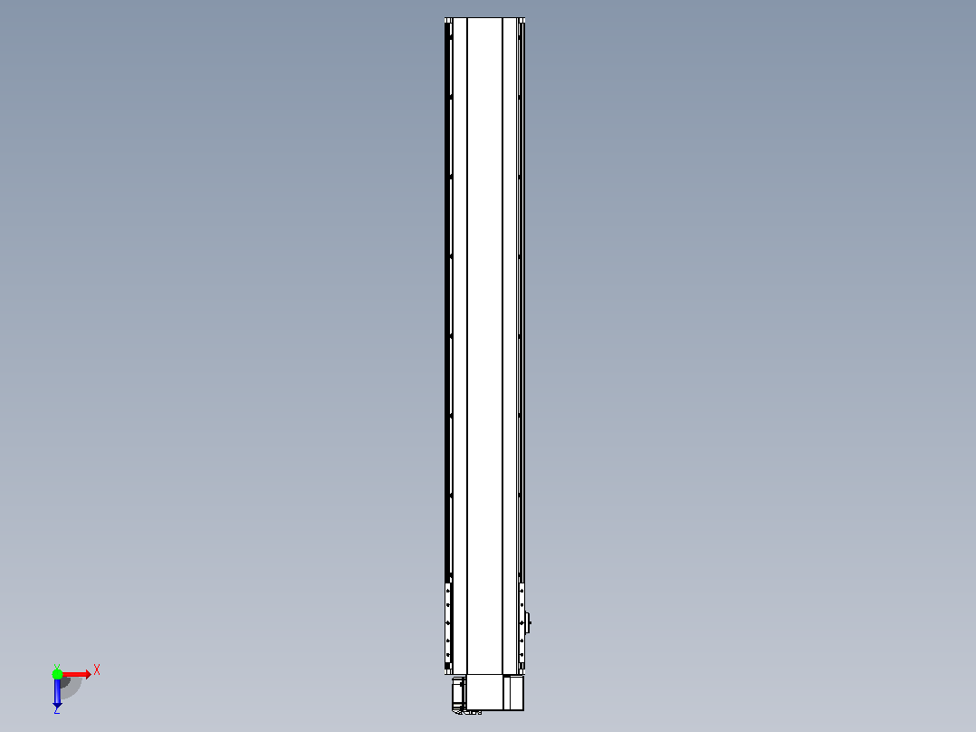 皮带直线轴半封闭可选导轨TPA-HNB-202D-140-L1300-RP-C-P75-N3俯视图
