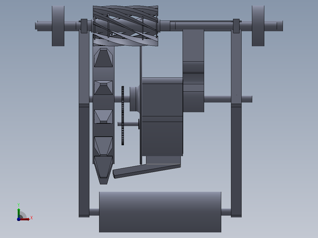 便携式SGYM种子播种机结构3D图纸+Solidworks设计前视图