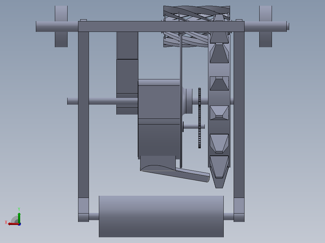 便携式SGYM种子播种机结构3D图纸+Solidworks设计后视图