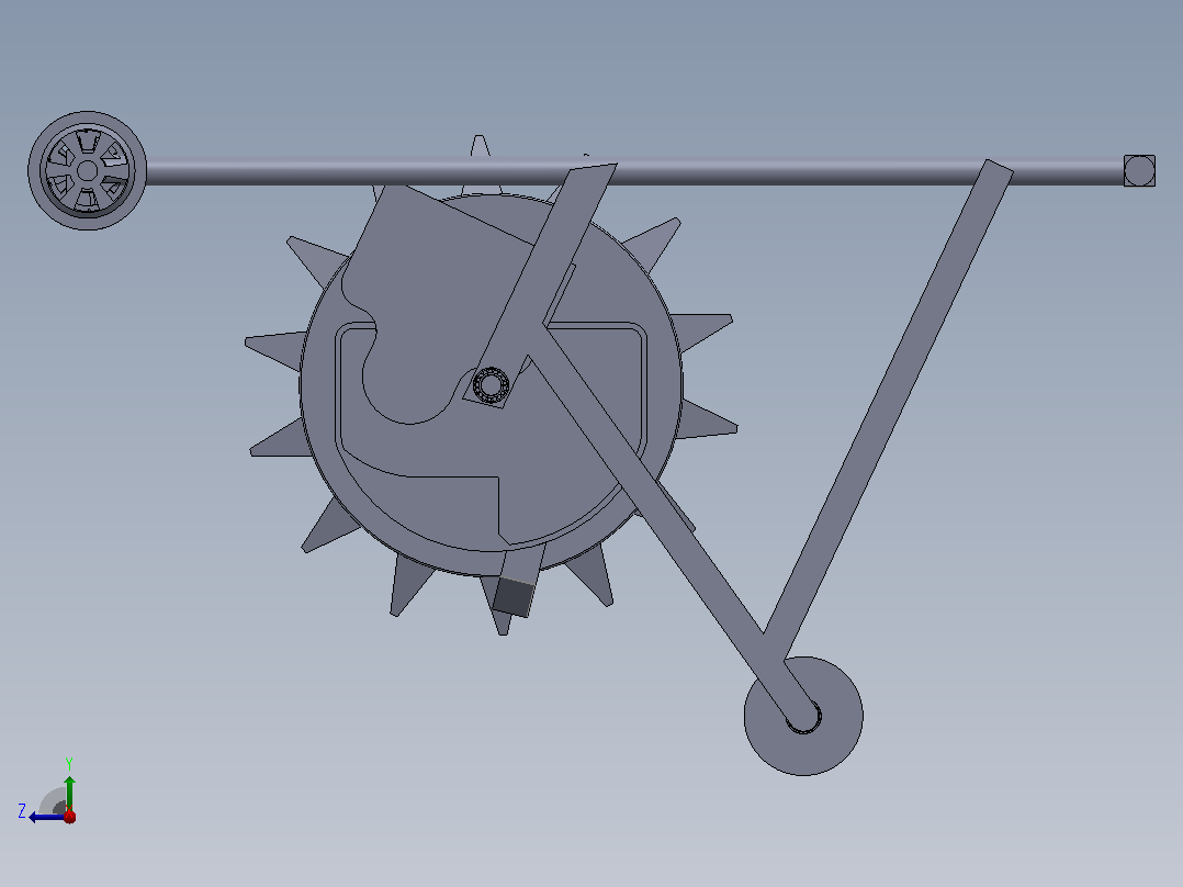 便携式SGYM种子播种机结构3D图纸+Solidworks设计右视图