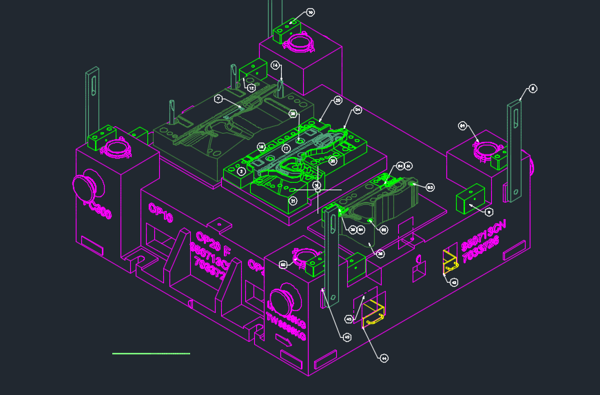 宝马隔热板的工法及模具图