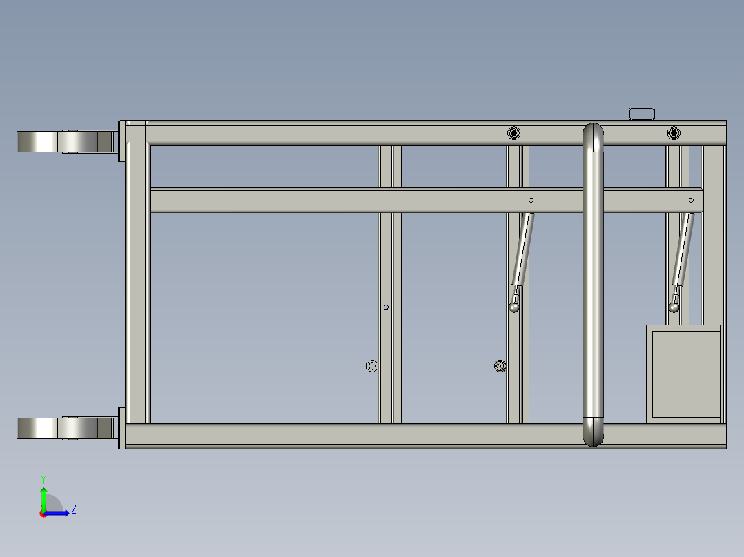 倒挡惰轮总成小车装配体左视图