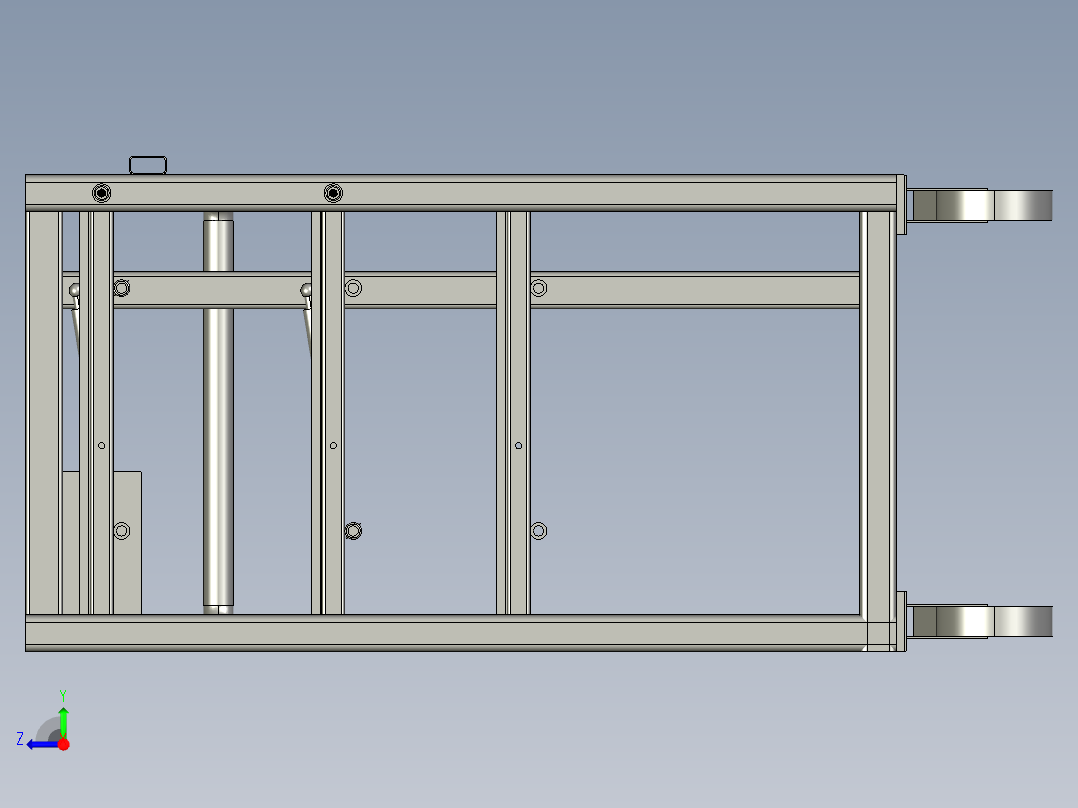 倒挡惰轮总成小车装配体右视图