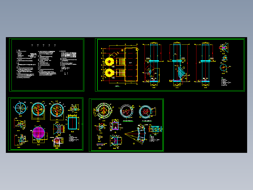 某经典的35米钢烟囱cad布置图