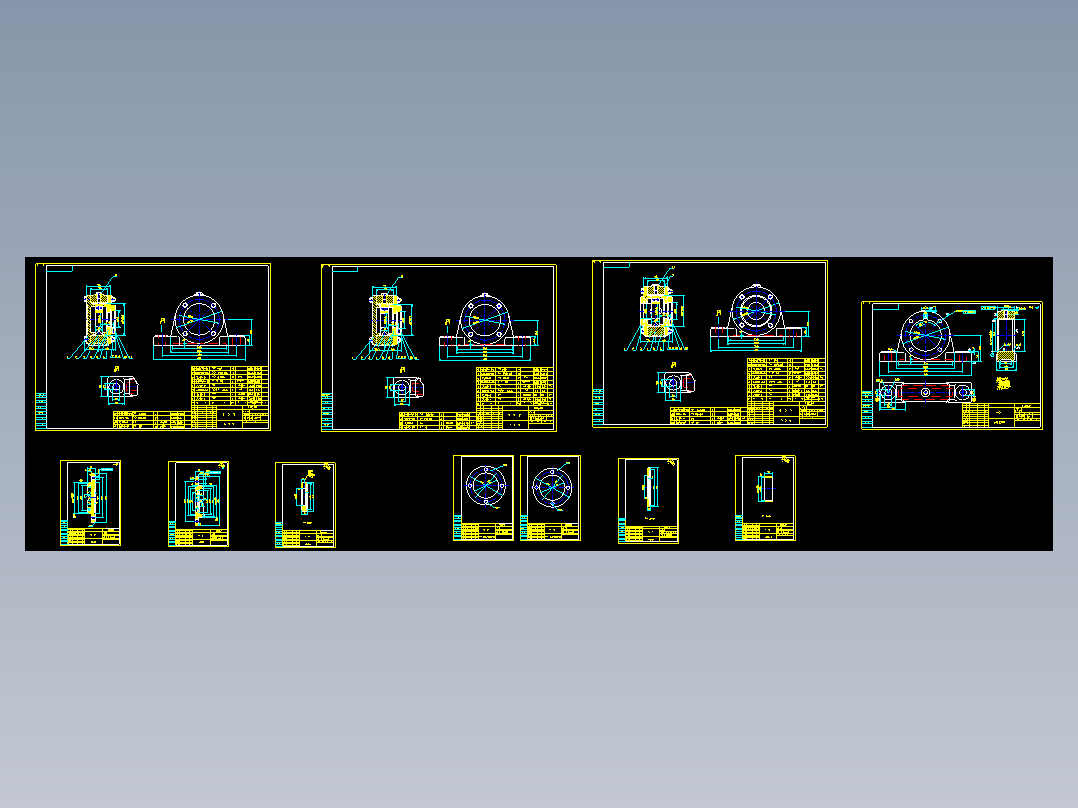 TD75型带式输送机全套轴承座加工图（7款）