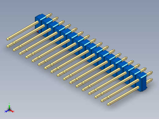 彩色公头100mil（2.54mm）系列-DS1021_blue_2x17p_100mil_Type5_rev1.0