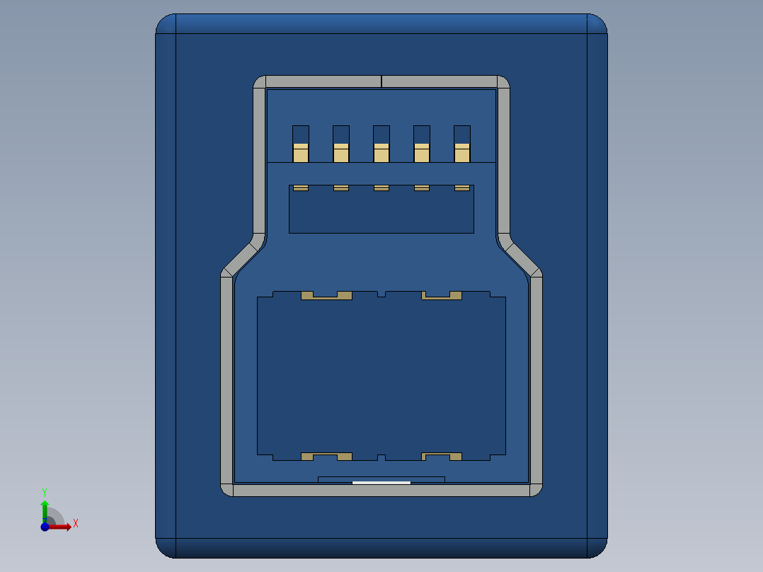 USB 3.0型电缆插头前视图