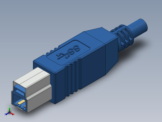 USB 3.0型电缆插头正等轴测缩略图