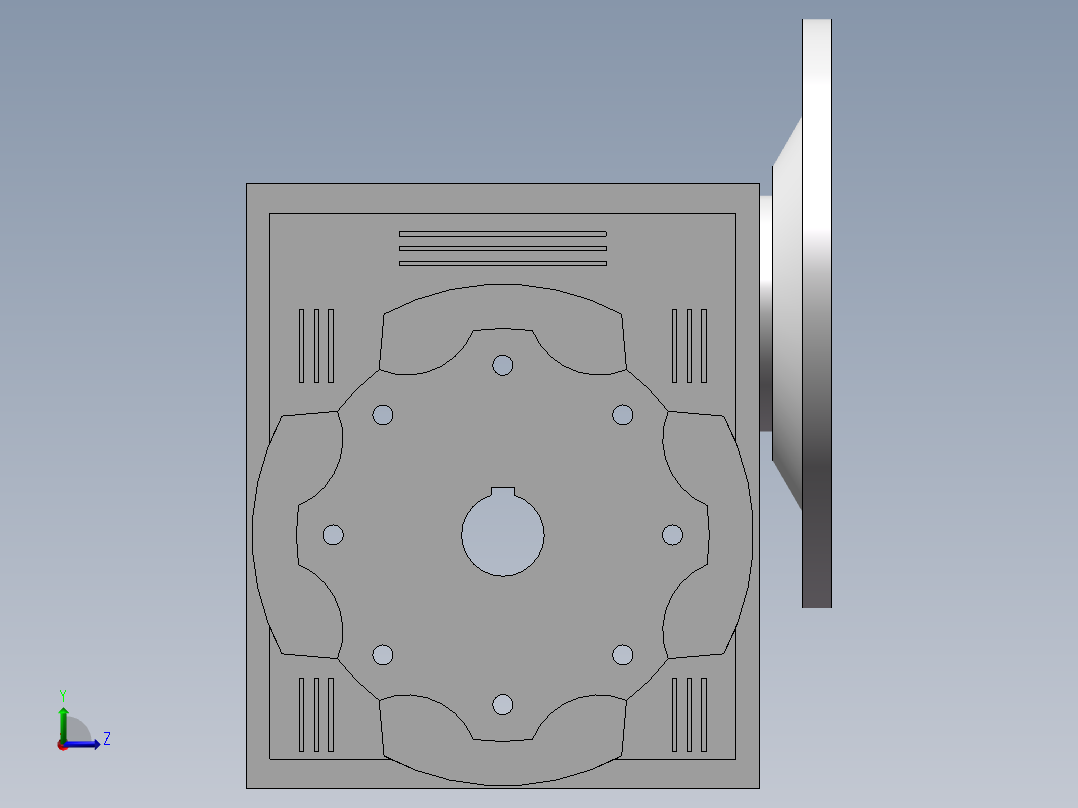 075蜗轮减速机（纳源）NMRV-075-7.5-VS-AS2-90B5-2.2kw(ABB)-V6-Idea.a左视图