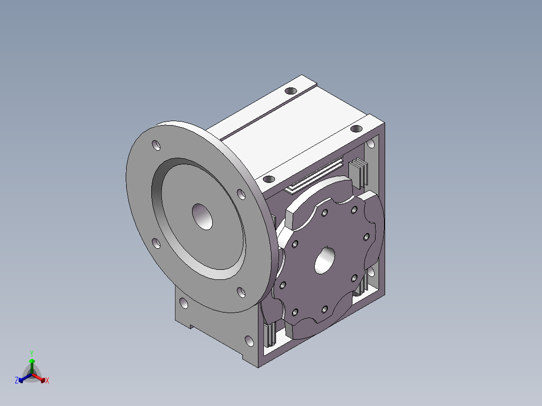 075蜗轮减速机（纳源）NMRV-075-7.5-VS-AS2-90B5-2.2kw(ABB)-V6-Idea.a正等轴测图