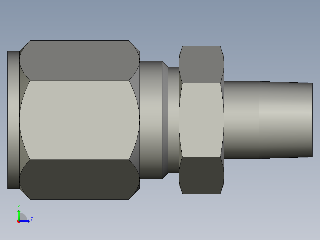 卡套式工业通用硬管接头8-4_fbu-s左视图