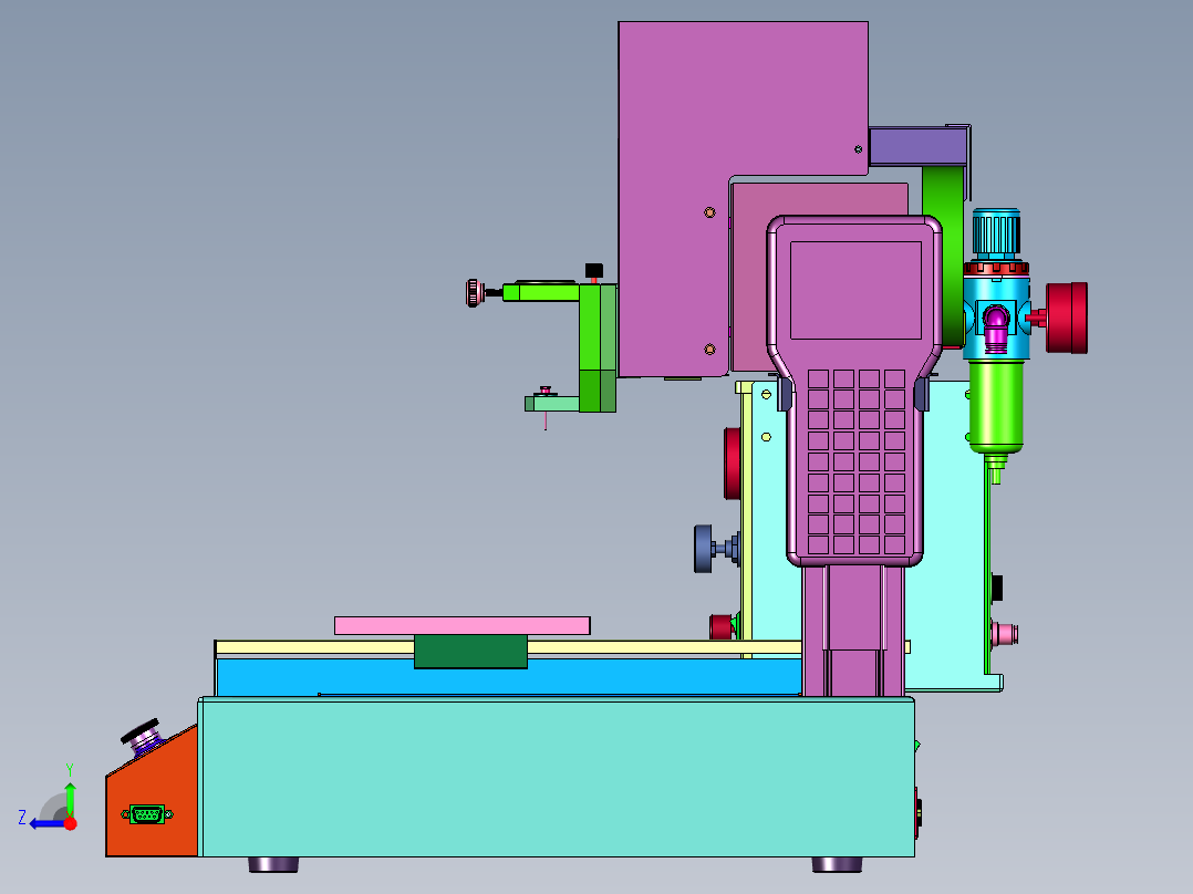 针筒胶锡膏涂胶机右视图