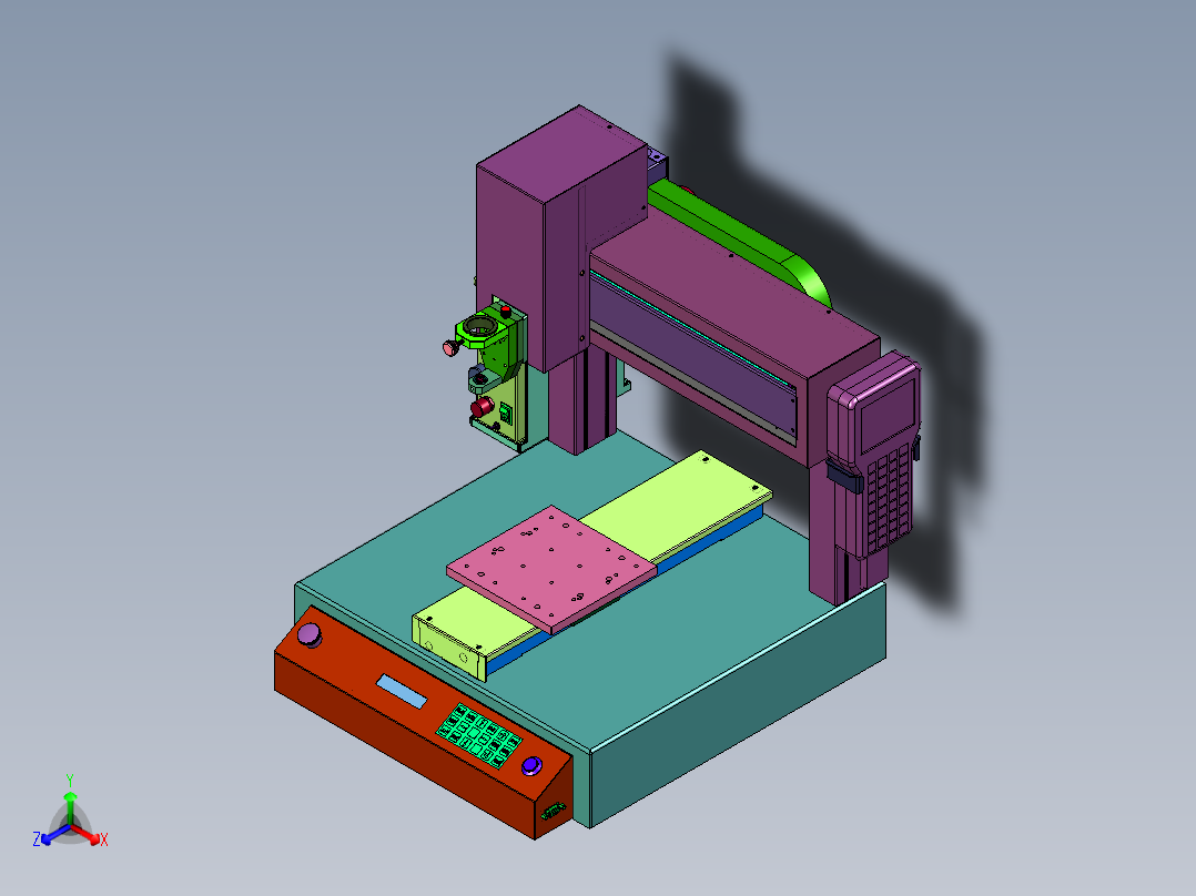 针筒胶锡膏涂胶机正等轴测图