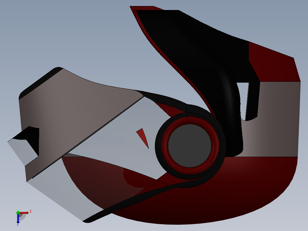 摩托车头盔casco-moto-motorbike-helmet-SolidWorks2016俯视图