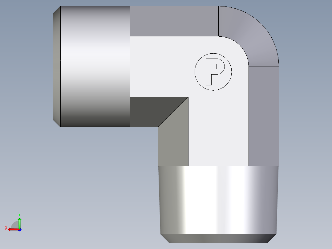 卡套式工业通用硬管接头EO_Male_stud_elbow_WE14SRCFX后视图
