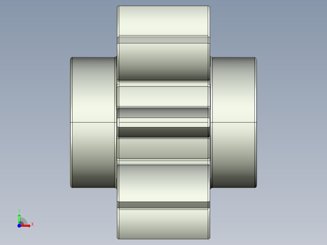 3647 - 364702 OldGray Technic Gear 8 Tooth.STEP前视图