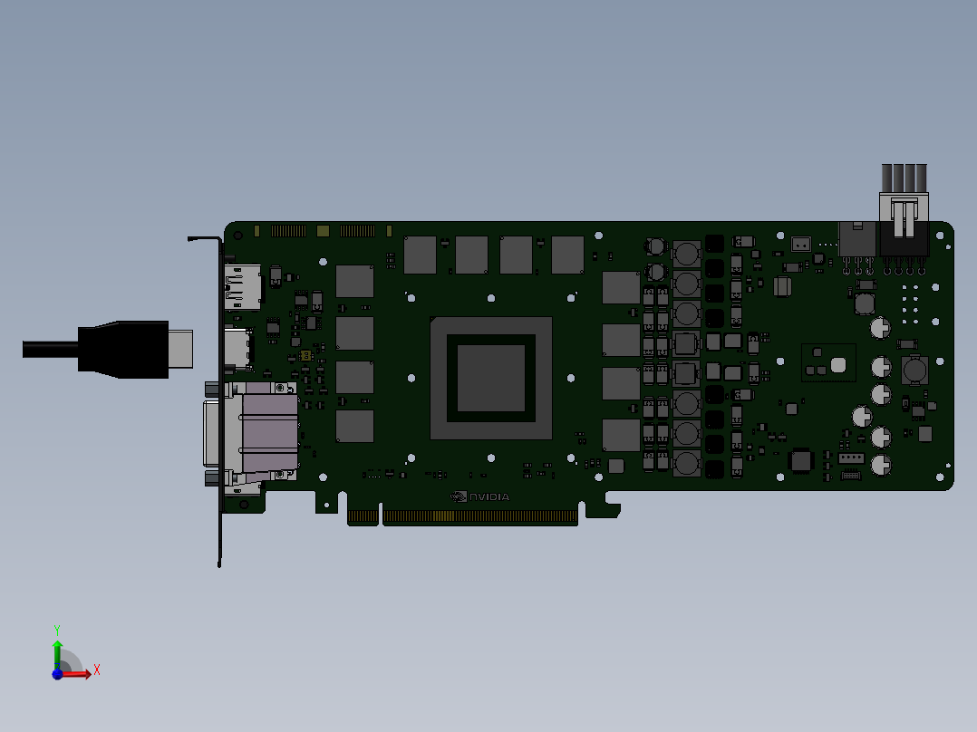 PG600 SKU 显卡前视图
