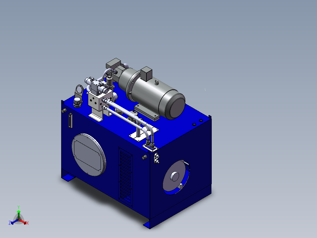 斗轮旋转液压站正等轴测图