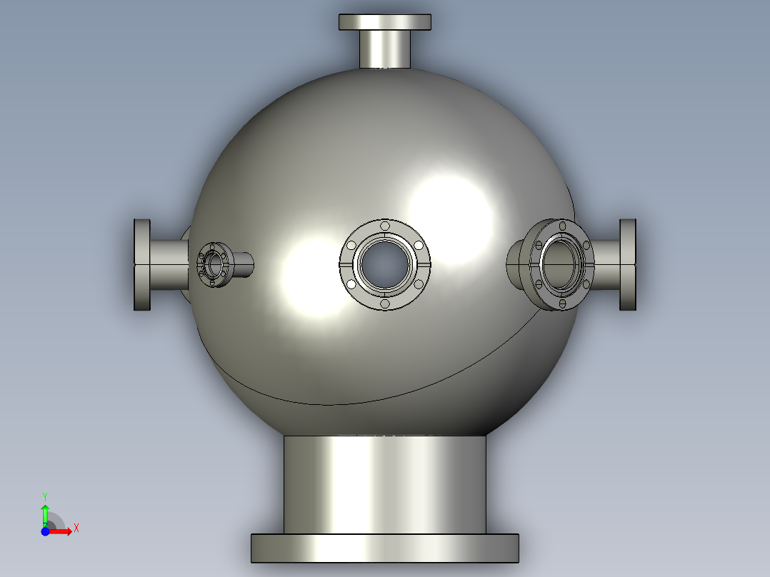 300mm球形真空室前视图