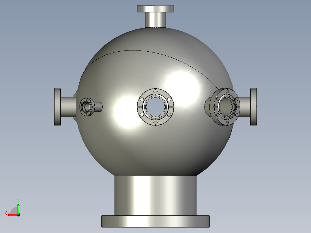 300mm球形真空室后视图