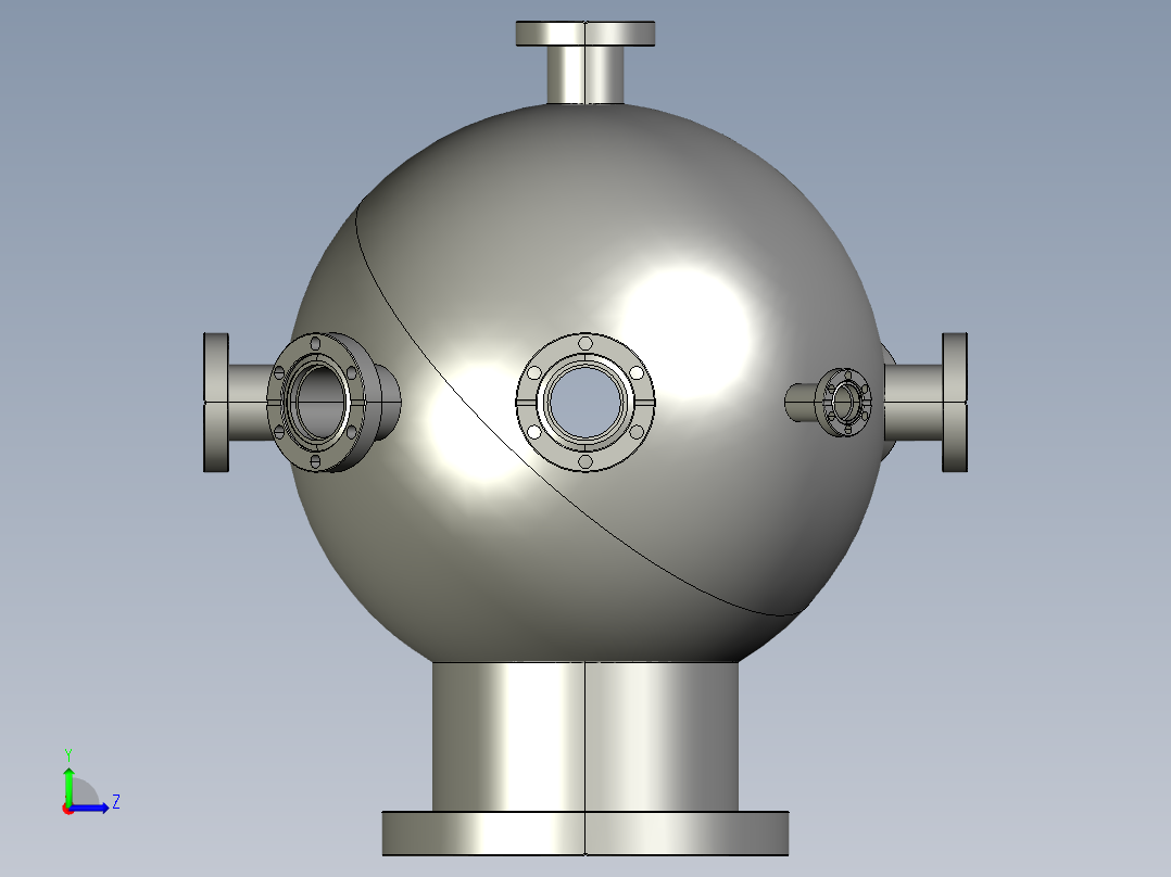 300mm球形真空室左视图