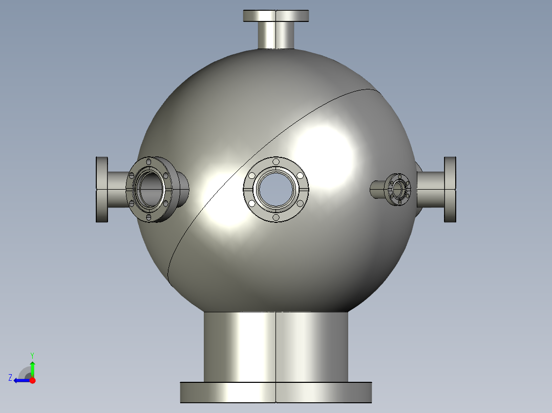 300mm球形真空室右视图