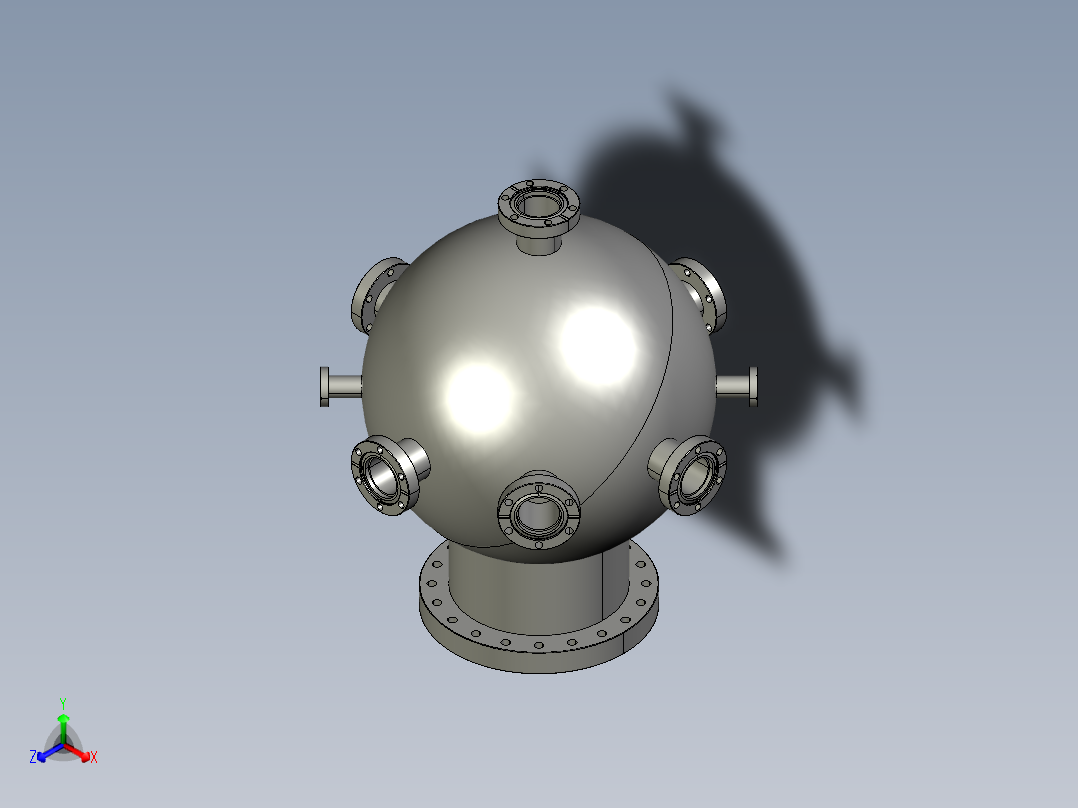 300mm球形真空室正等轴测图