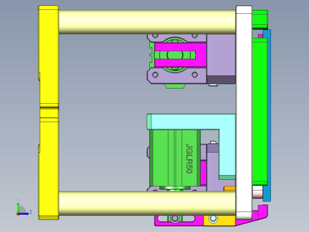 HAZEL-C笔记本CNC工装夹具三维模型-CNC1-0512左视图