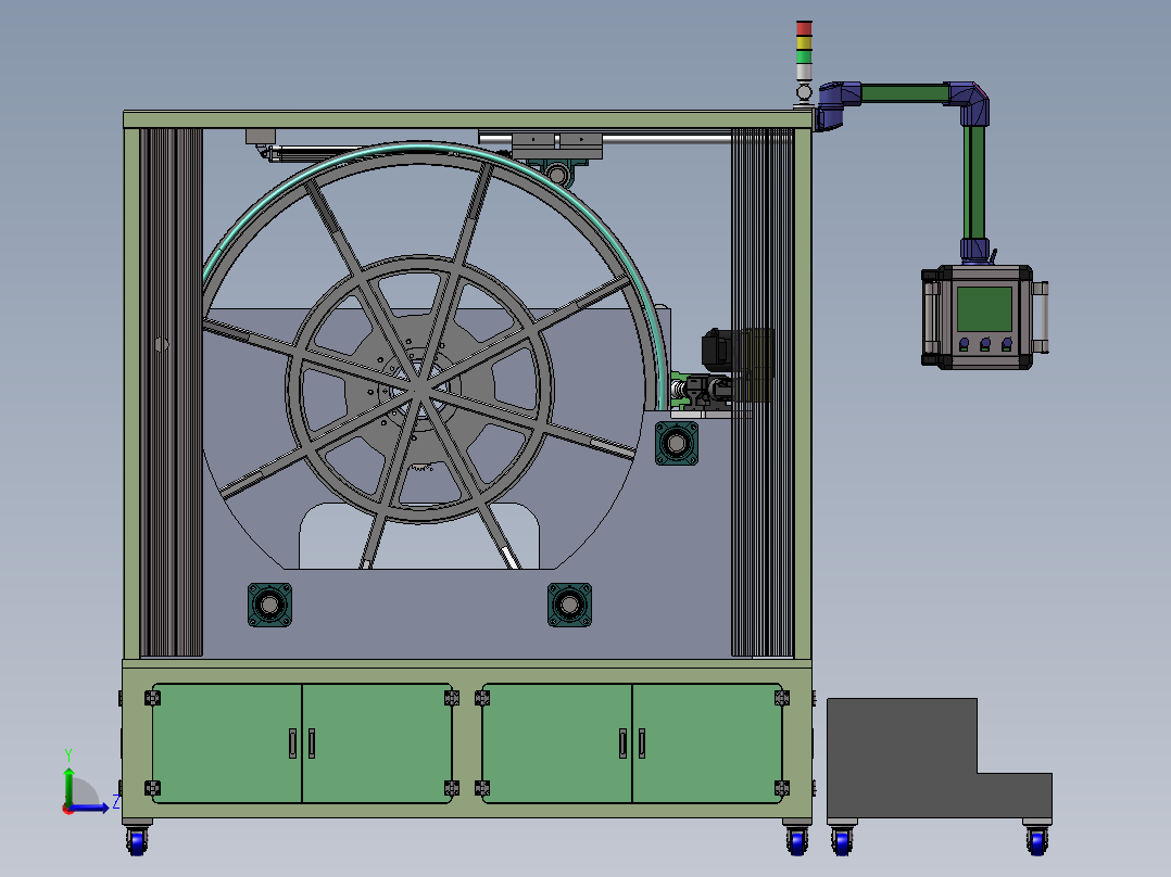 卷管打孔设备sw17可编辑左视图