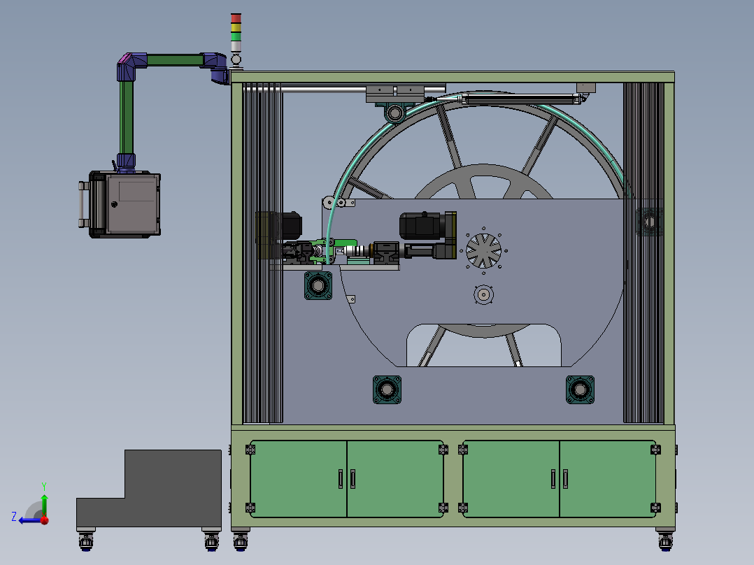 卷管打孔设备sw17可编辑右视图