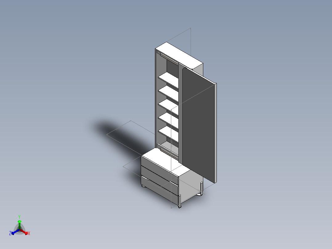 梳妆台正等轴测图