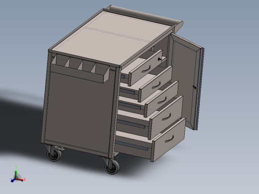 货架、五抽屉工具柜