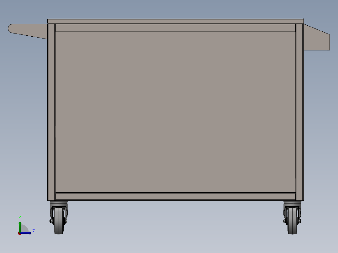 货架、五抽屉工具柜左视图