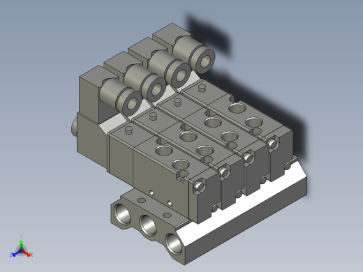 电磁阀-座组件-4V1006A-100M4F-1正等轴测缩略图