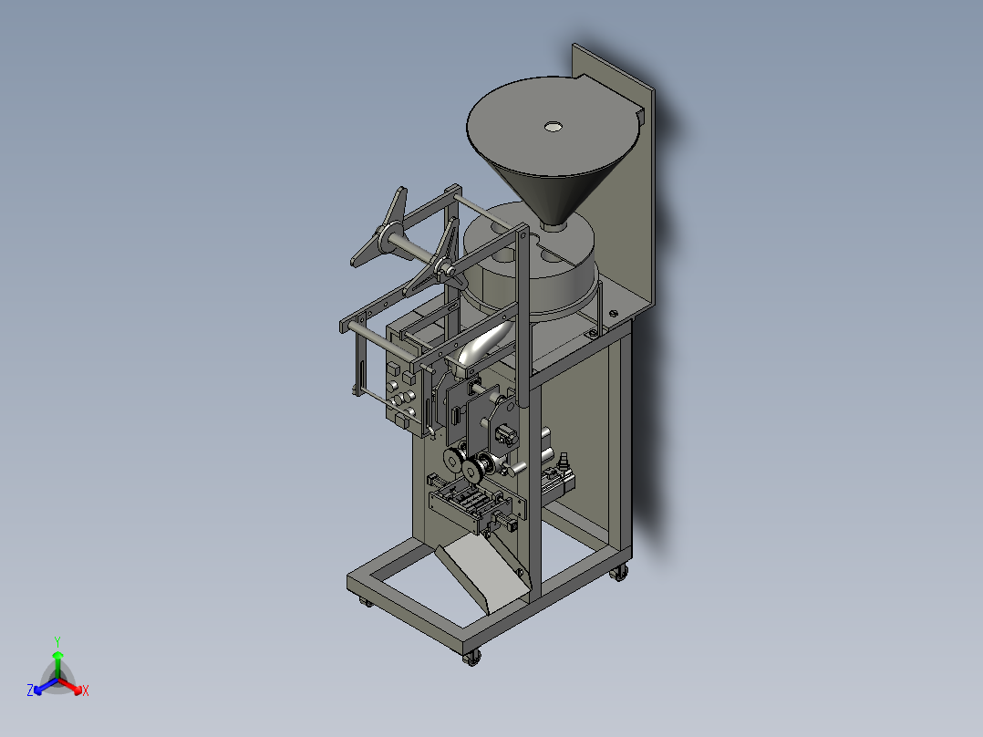 全自动颗粒粉末包装机械正等轴测图