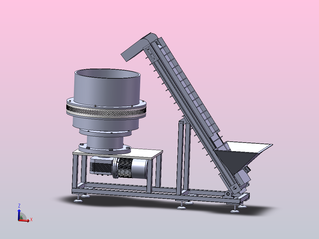 秸秆压块机三维SW+二维CAD主视图
