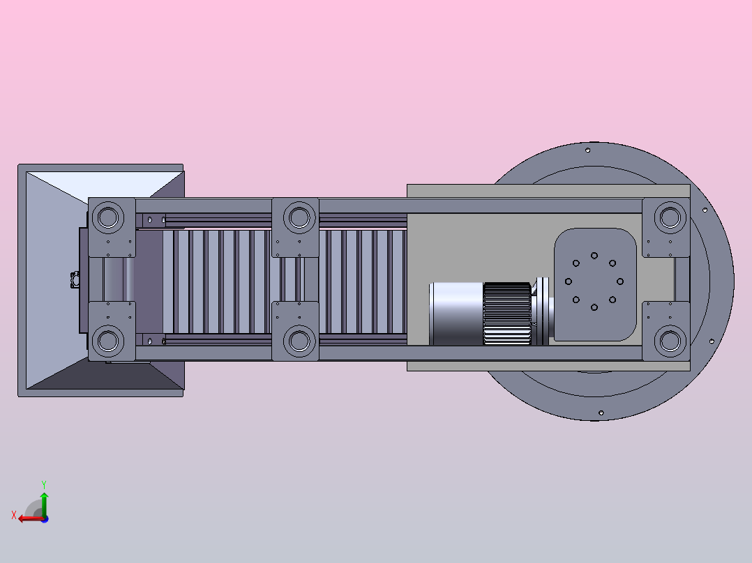 秸秆压块机三维SW+二维CAD后视图